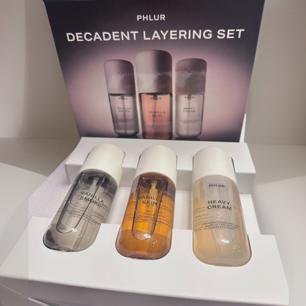 PHLUR Decadent Layering Set Vanilla Smoke Skin Heavy Cream Travel Mists - Picture 3 of 6